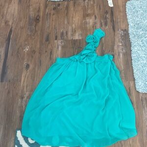 Teal Asymmetrical Dress